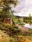 Emilio Sanchez-Perrier On The River Bank painting